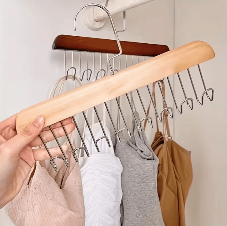EcoHaven Wooden Multi Hook Hanger Organizer 1