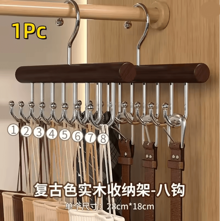 EcoHaven Wooden Multi Hook Hanger Organizer 7