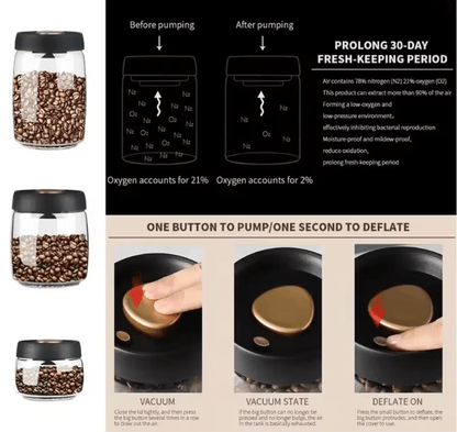 AeroSeal Vacuum Coffee Storage Jar With Airtight Glass Design 2
