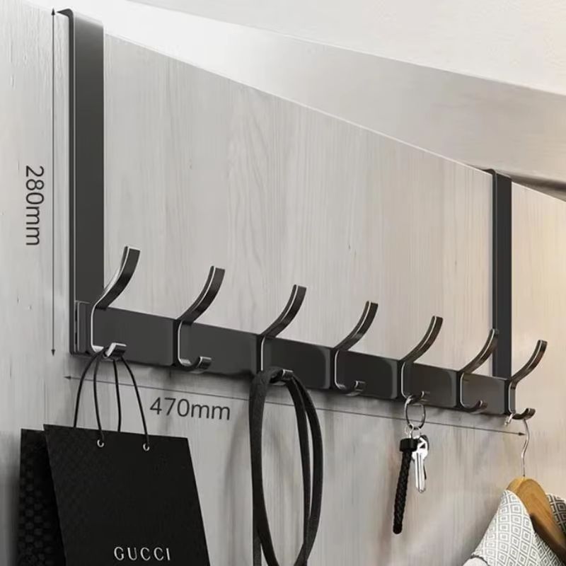 OvertheDoor Hook Organizer Rack  SpaceSaving Clothes Coat And Towel Hanger For Bathroom Or Bedroom 13