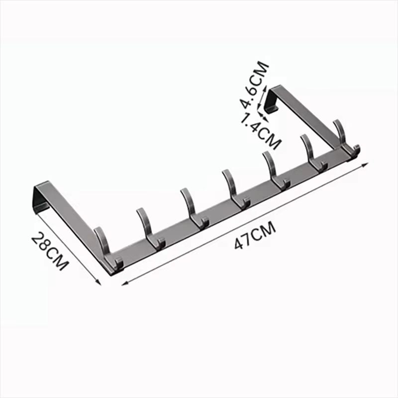 OvertheDoor Hook Organizer Rack  SpaceSaving Clothes Coat And Towel Hanger For Bathroom Or Bedroom 3