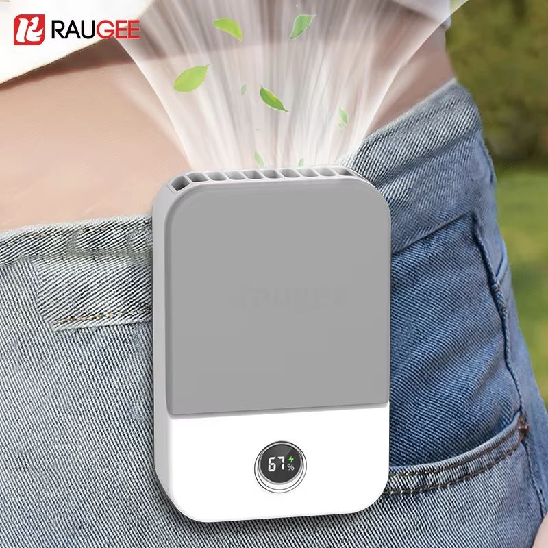Portable Waist and Neck Fan – 3-Speed Bladeless Outdoor Cooling Fan with 2000mAh Rechargeable Battery