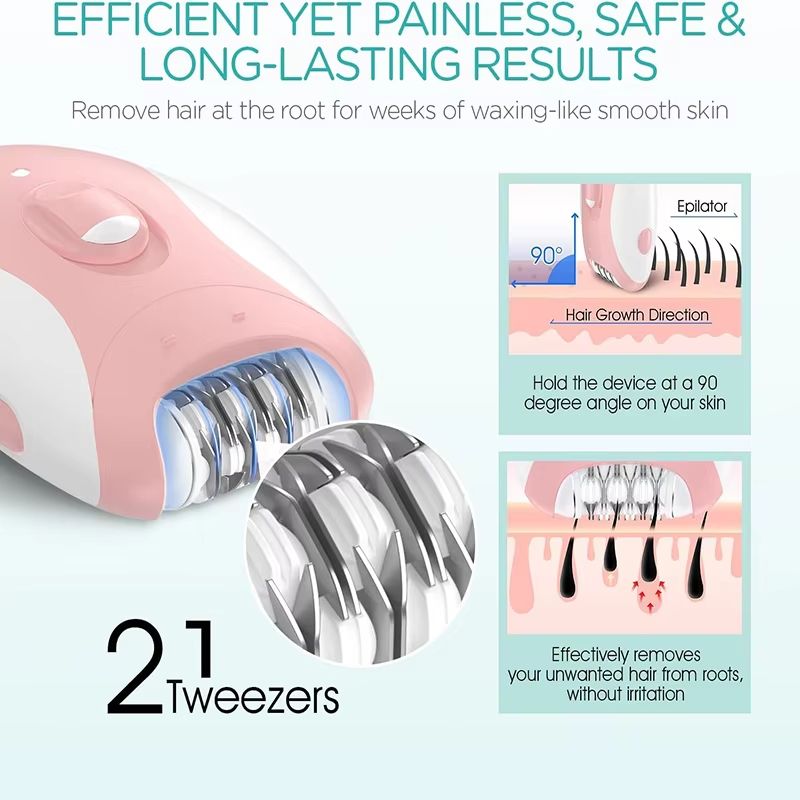 Kemei Rechargeable Womens Epilator  Electric Hair Removal Device For Face Body Bikini Legs  Underar 2