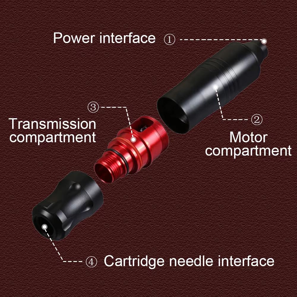 Professional Rotary Tattoo Machine Kit  Complete Tattoo Pen Set With Power Supply  Needles 3