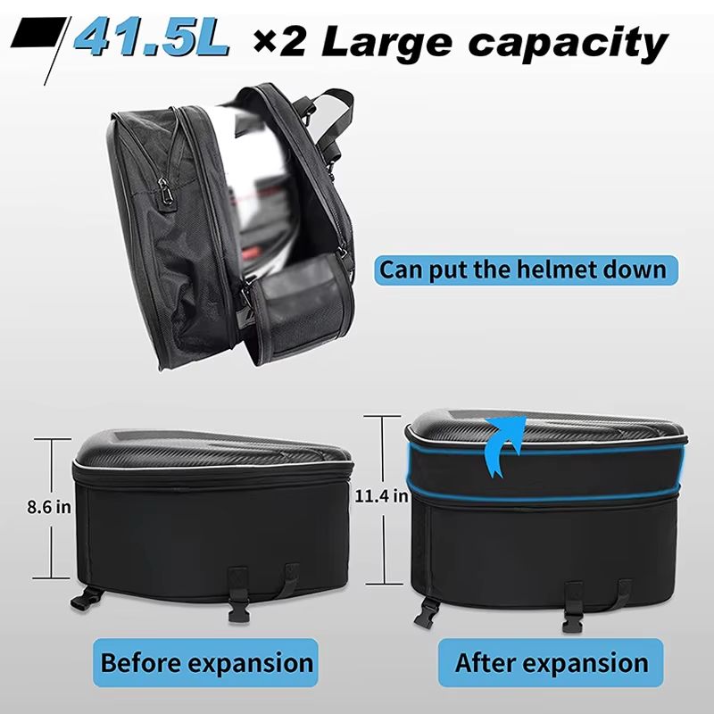 Universal Motorcycle Pannier Bags  Durable Side Luggage Storage Saddlebags 2PCS 2