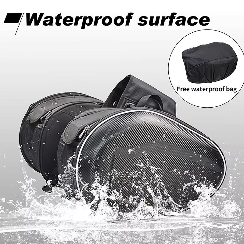 Universal Motorcycle Pannier Bags  Durable Side Luggage Storage Saddlebags 2PCS 3