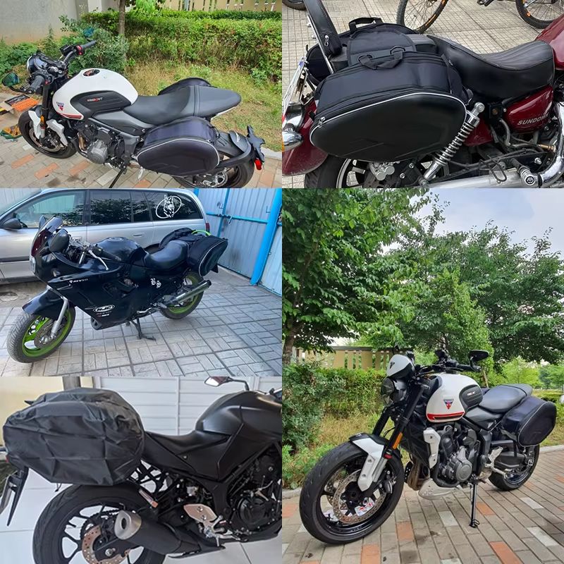 Universal Motorcycle Pannier Bags  Durable Side Luggage Storage Saddlebags 2PCS 5