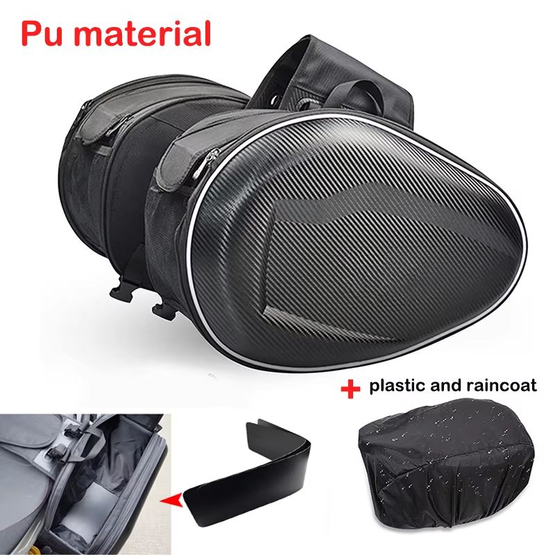 Universal Motorcycle Pannier Bags  Durable Side Luggage Storage Saddlebags 2PCS 7