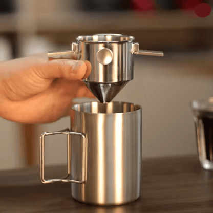 StainBrew Portable Stainless Steel Coffee Filter Cup – Eco-Friendly Reusable Coffee Dripper