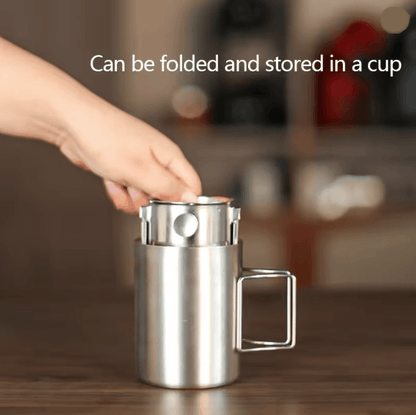 StainBrew Portable Stainless Steel Coffee Filter Cup  EcoFriendly Reusable Coffee Dripper 1
