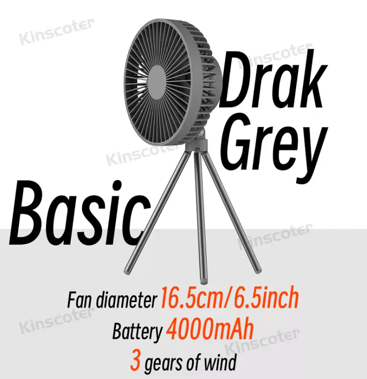 BreezeMate 10000mAh Rechargeable Camping Fan With LED Light And Power Bank Function 3
