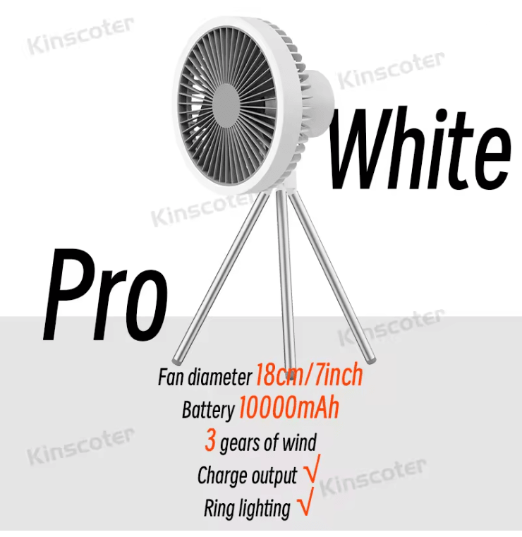 BreezeMate 10000mAh Rechargeable Camping Fan With LED Light And Power Bank Function 4