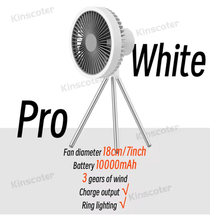 BreezeMate 10000mAh Rechargeable Camping Fan With LED Light And Power Bank Function 4