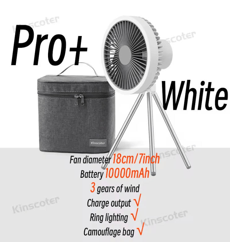 BreezeMate 10000mAh Rechargeable Camping Fan With LED Light And Power Bank Function 9