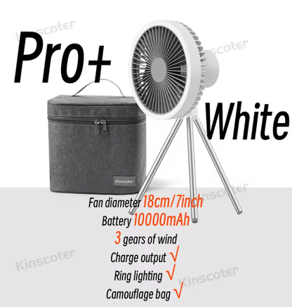 BreezeMate 10000mAh Rechargeable Camping Fan With LED Light And Power Bank Function 9