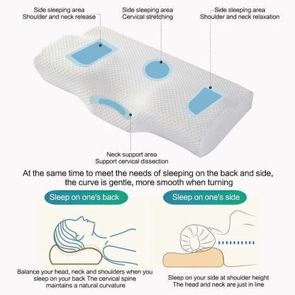 Cervical Memory Foam Neck Pillow With AntiSnoring Support And Slow Rebound Comfort 1