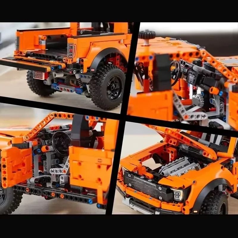 Pickup Truck Building Blocks Model Car With Racing MOC Technology Design 5