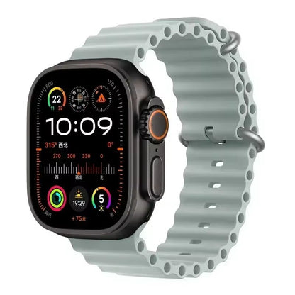 Silicone Ocean Band For Apple Watch  Premium Sport Strap For Series Ultra 2 10 9 8 7 6 SE 3849mm 1
