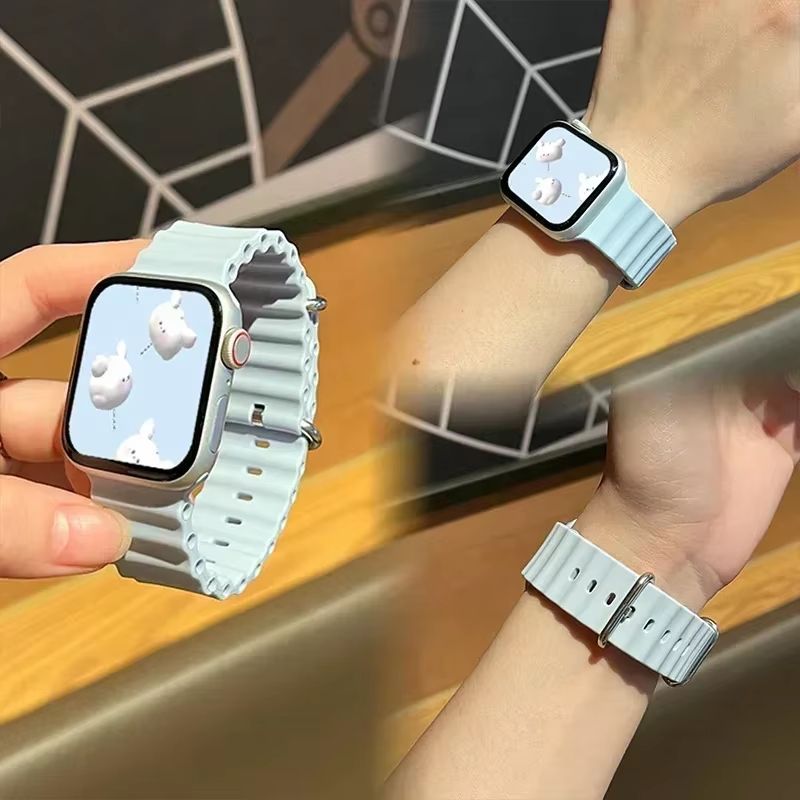 Silicone Ocean Band For Apple Watch  Premium Sport Strap For Series Ultra 2 10 9 8 7 6 SE 3849mm 2