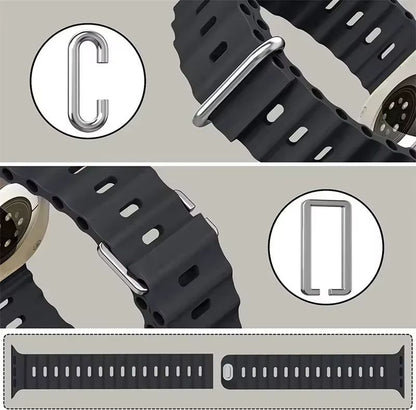 Silicone Ocean Band For Apple Watch  Premium Sport Strap For Series Ultra 2 10 9 8 7 6 SE 3849mm 5