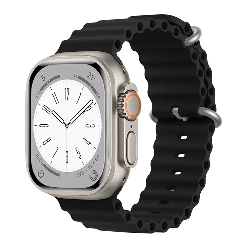 Silicone Ocean Band For Apple Watch  Premium Sport Strap For Series Ultra 2 10 9 8 7 6 SE 3849mm 8
