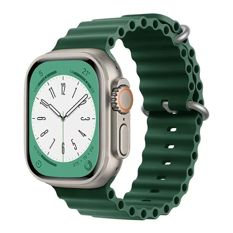 Silicone Ocean Band For Apple Watch  Premium Sport Strap For Series Ultra 2 10 9 8 7 6 SE 3849mm 12