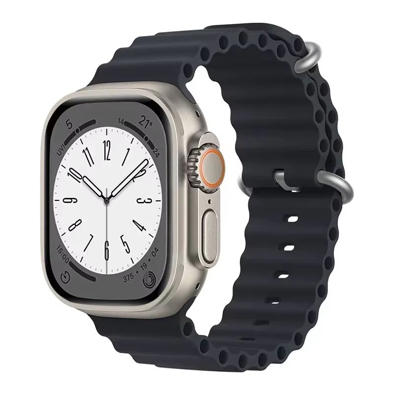 Silicone Ocean Band For Apple Watch  Premium Sport Strap For Series Ultra 2 10 9 8 7 6 SE 3849mm 14