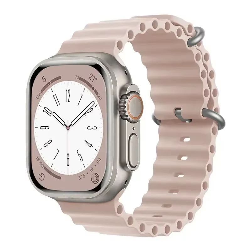 Silicone Ocean Band For Apple Watch  Premium Sport Strap For Series Ultra 2 10 9 8 7 6 SE 3849mm 16