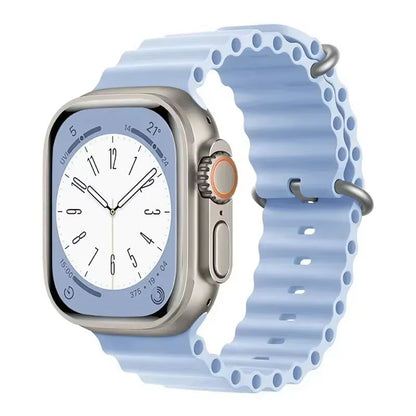 Silicone Ocean Band For Apple Watch  Premium Sport Strap For Series Ultra 2 10 9 8 7 6 SE 3849mm 17