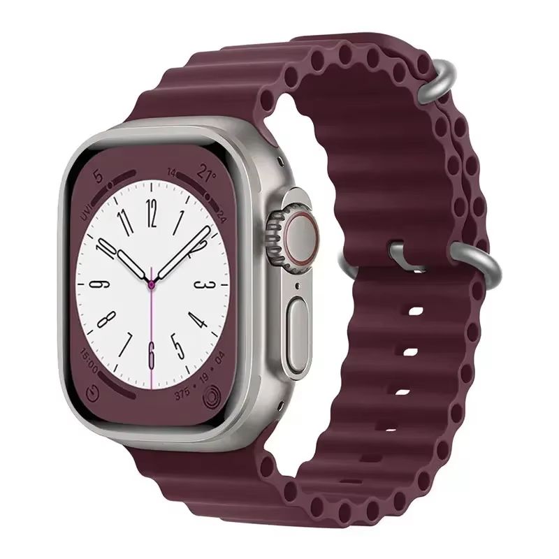 Silicone Ocean Band For Apple Watch  Premium Sport Strap For Series Ultra 2 10 9 8 7 6 SE 3849mm 20