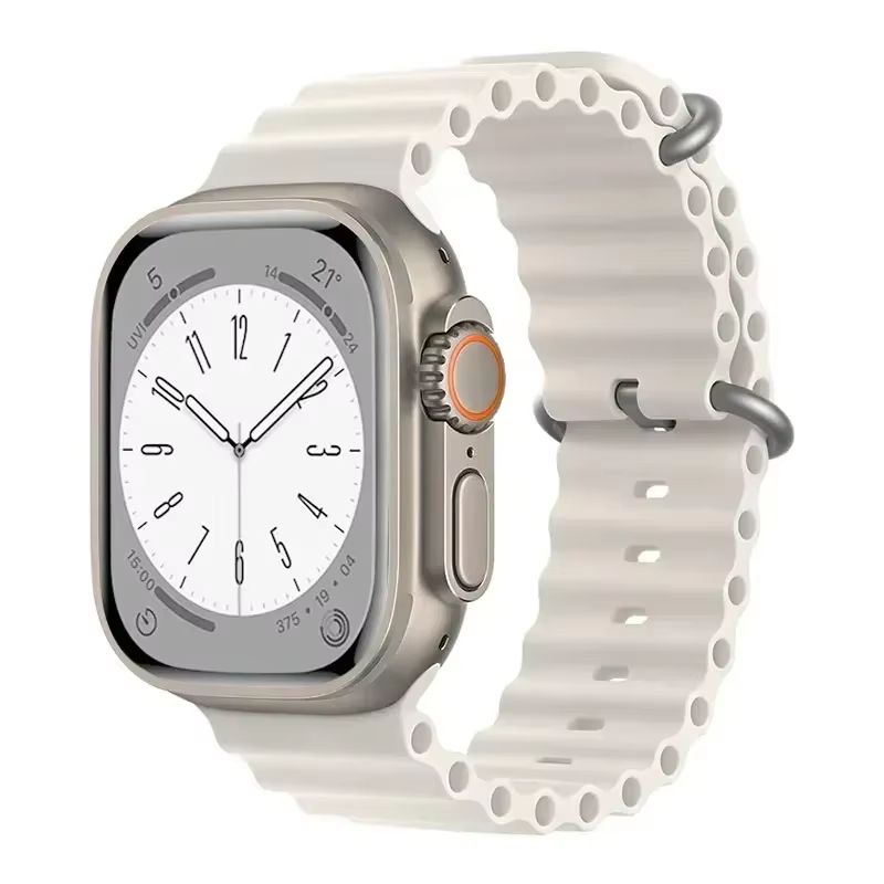 Silicone Ocean Band For Apple Watch  Premium Sport Strap For Series Ultra 2 10 9 8 7 6 SE 3849mm 29