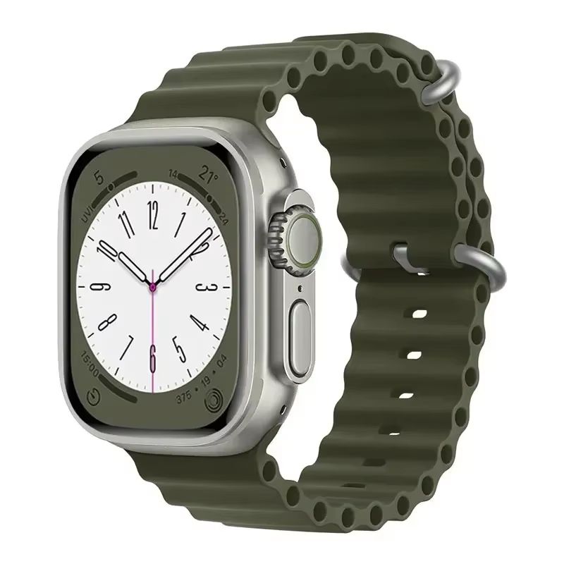 Silicone Ocean Band For Apple Watch  Premium Sport Strap For Series Ultra 2 10 9 8 7 6 SE 3849mm 21