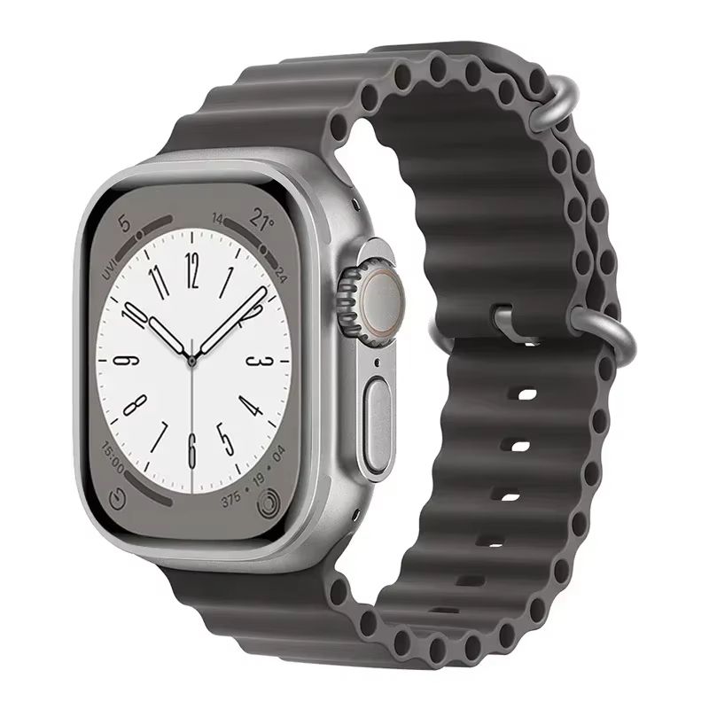 Silicone Ocean Band For Apple Watch  Premium Sport Strap For Series Ultra 2 10 9 8 7 6 SE 3849mm 24