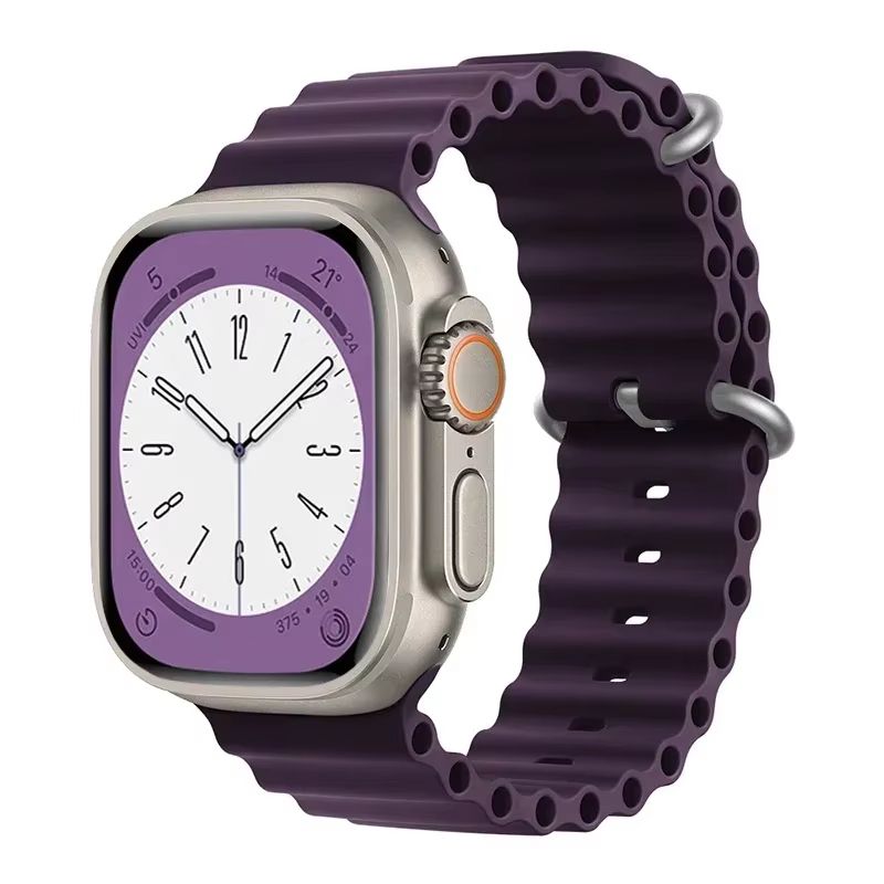 Silicone Ocean Band For Apple Watch  Premium Sport Strap For Series Ultra 2 10 9 8 7 6 SE 3849mm 25