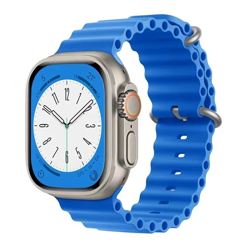 Silicone Ocean Band For Apple Watch  Premium Sport Strap For Series Ultra 2 10 9 8 7 6 SE 3849mm 26