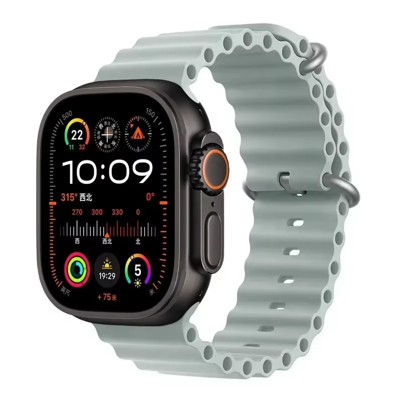 Silicone Ocean Band For Apple Watch  Premium Sport Strap For Series Ultra 2 10 9 8 7 6 SE 3849mm 27