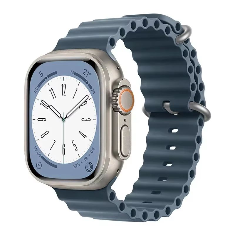 Silicone Ocean Band For Apple Watch  Premium Sport Strap For Series Ultra 2 10 9 8 7 6 SE 3849mm 28