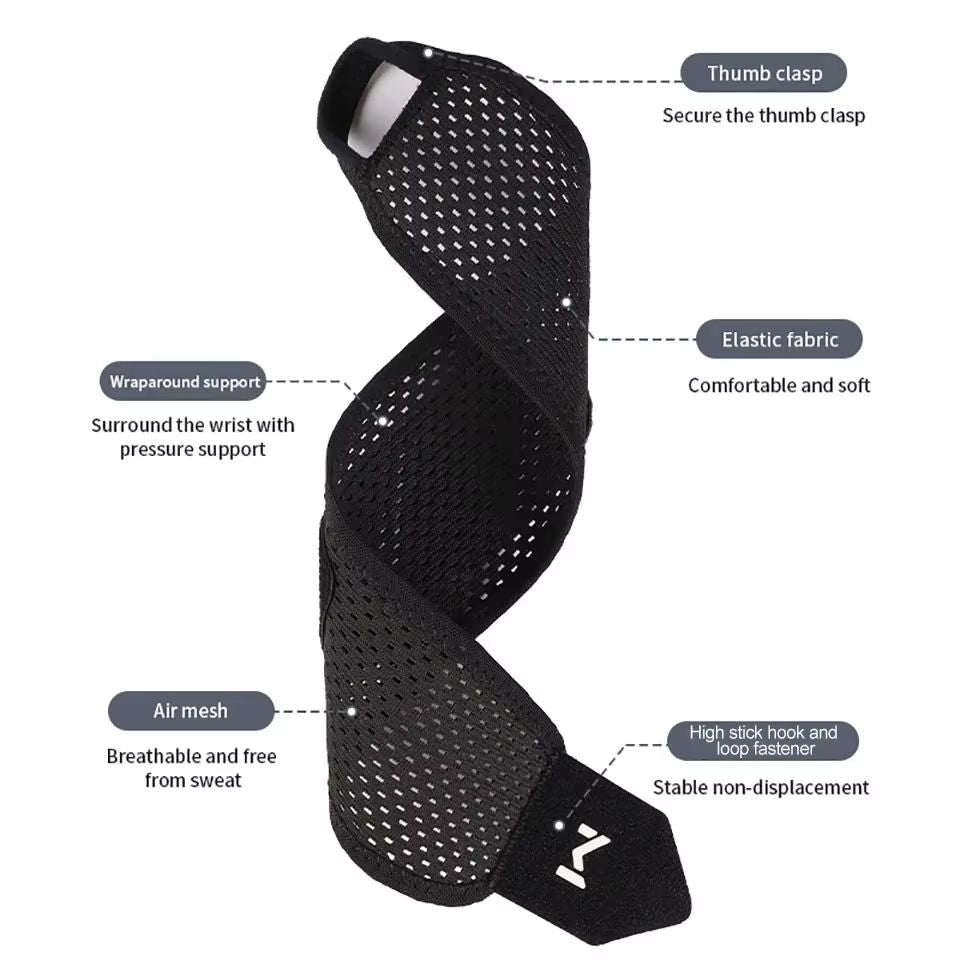 Breathable Wrist Support Brace  Adjustable Compression Sleeve For Gym Work And Pain Relief 2