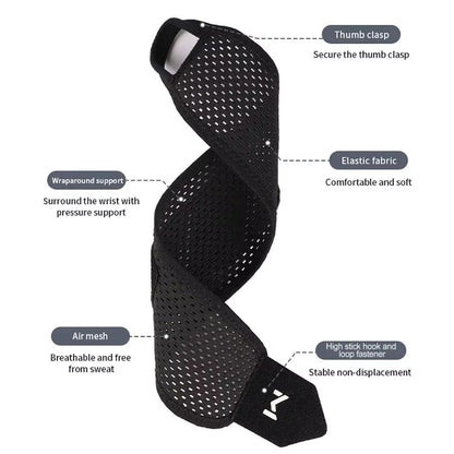 Breathable Wrist Support Brace  Adjustable Compression Sleeve For Gym Work And Pain Relief 2