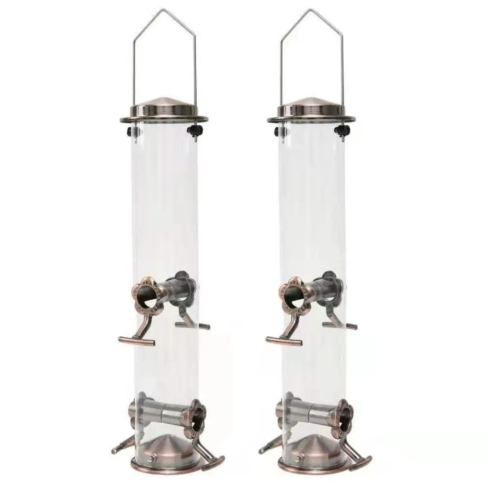 Automatic Waterproof Metal Bird Feeder With Transparent Food Dispenser Bowl 4