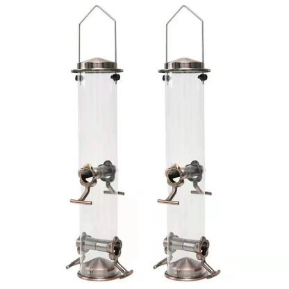 Automatic Waterproof Metal Bird Feeder With Transparent Food Dispenser Bowl 4