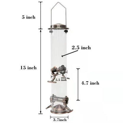 Automatic Waterproof Metal Bird Feeder With Transparent Food Dispenser Bowl 5