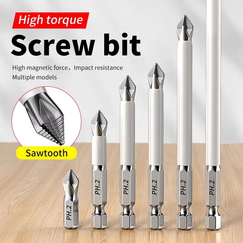 Magnetic NonSlip Cross Head Screwdriver Bit Set  High Hardness Electric Drill Bits For Precision Wo 2