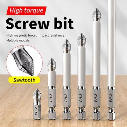 Magnetic NonSlip Cross Head Screwdriver Bit Set  High Hardness Electric Drill Bits For Precision Wo 2