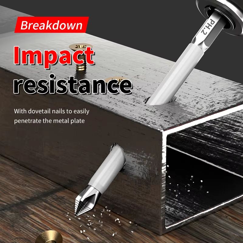 Magnetic NonSlip Cross Head Screwdriver Bit Set  High Hardness Electric Drill Bits For Precision Wo 3