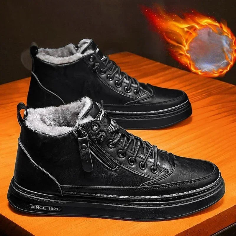 Mens Winter Warm Cotton Snow Boots Retro Plush AntiSlip Outdoor Sports Shoes For Comfortable Fashio 3