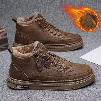 Mens Winter Warm Cotton Snow Boots Retro Plush AntiSlip Outdoor Sports Shoes For Comfortable Fashio 6