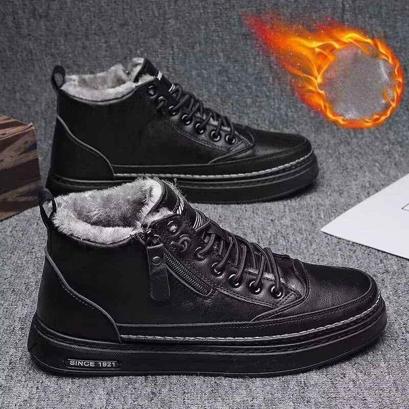 Mens Winter Warm Cotton Snow Boots Retro Plush AntiSlip Outdoor Sports Shoes For Comfortable Fashio 5