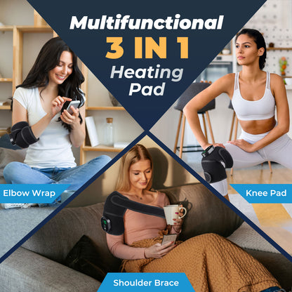 Electric Knee Heating Pad Wireless Heating Knee Brace Hot Compress Physiotherapy Arthritis Relief E 1