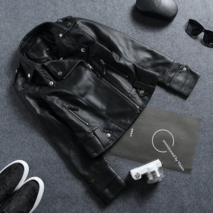 Gothic Punk Style Motorcycle Jacket Fall Women Short Black PU Leather Jacket Wild Casual Coat Goth  7